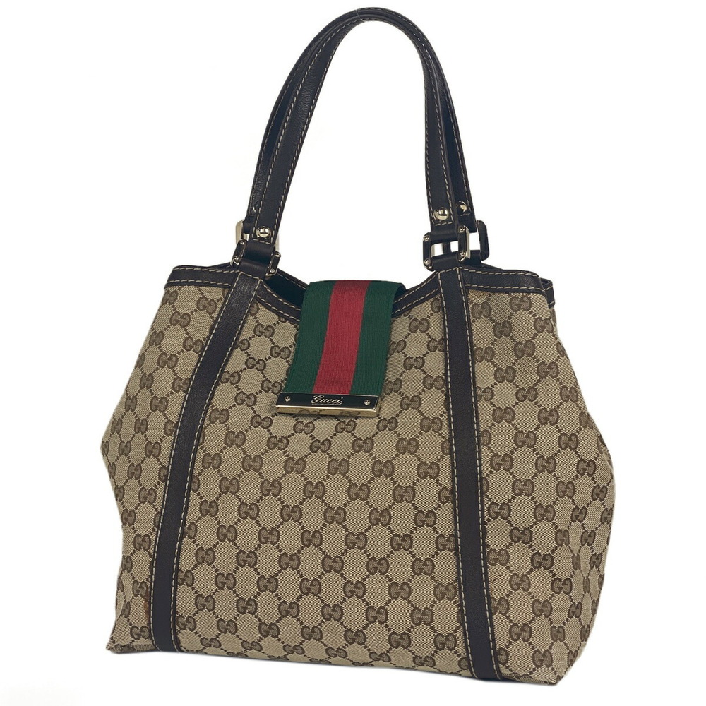 Gucci GG shoulder bag handbag Sherry web canvas beige brown